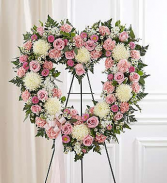 Pink and White Open Heart 