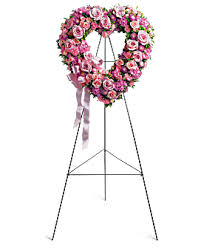 PINK  AND WHITE OPEN HEART-TB 6' STANDING SPRAY ON STAND