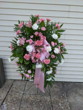 Pink and white Peaceful Arrangement Standing Spray