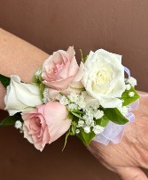 Pink and white rose Corsage  