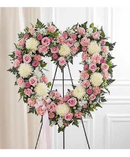 Pink and White Standing Heart sympathy