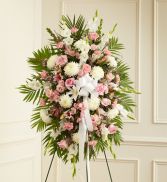 Pink and White Sympathy Standing Spray 