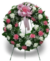 Pink and White Carnation Wreath  Standing Wreath