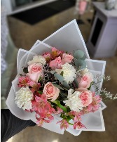 Pink and white  wrap bouquet  Any occasion 