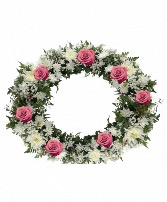 Pink and white wreath  Wreath