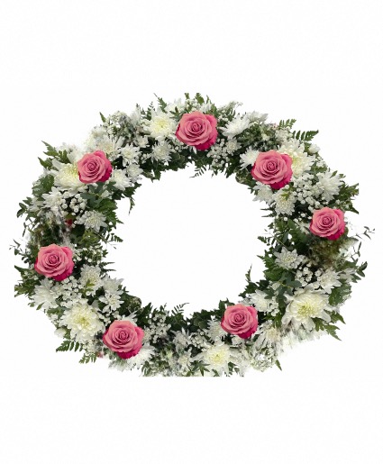 Pink and white wreath Wreath