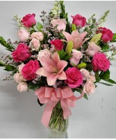 Pink and wonderful base arrangement Any occasion 
