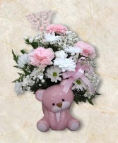 Pink Bear Bouquet FHF-B5417 Fresh Flower Arrangement (Local Delivery Area Only)