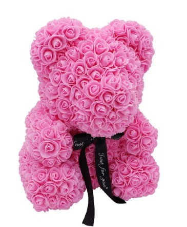 Pink Bear Forever Rose Teddy Bear Gift in Paris, ON | Upsy Daisy Floral Studio