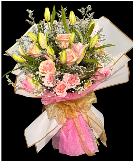 Pink Birthday Bqt Loose bouquet - wrap