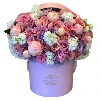 Pink Blush Flower Box In San Bernardino Ca Inland Bouquet Florist