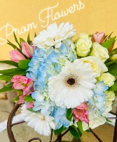 Pink, Blue and White Prom Bouquet 