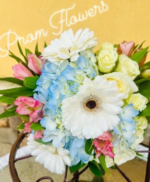 Pink, Blue and White Prom Bouquet 