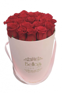 Pink Box Red Roses 