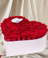 Pink Box Shape Heart Flower Box