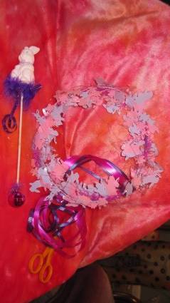 pink bunny halow and wand hair piece and wand