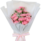 Pink Carnation Wrapped Bouquet