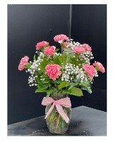 Pink Carnations, in *' Garden Vase  Great Gift for Lover's of PINK!