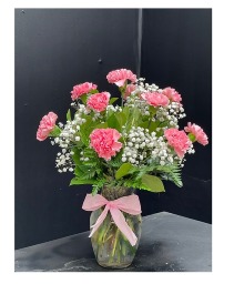 Pink Carnations, in *' Garden Vase  Great Gift for Lover's of PINK!