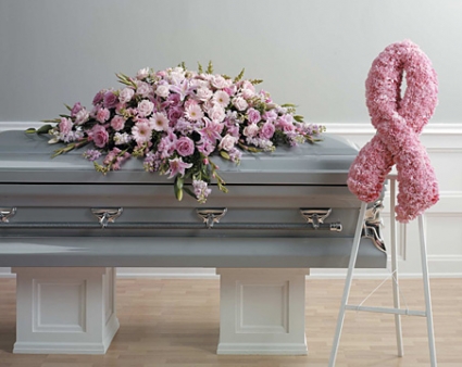 Pink Casket Spray Funeral Flowers Las Vegas