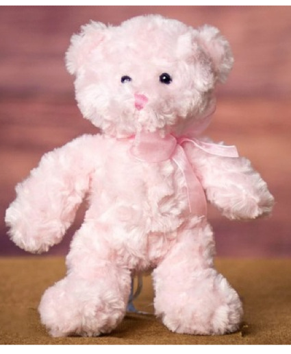 Pink Chenille Baby Bear Plush