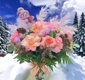 Pink Christmas Flower Arrangment 