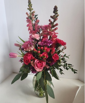Pink Confection vase arrangement