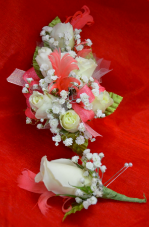 Coral Corsage and Boutonniere-2C & 2D  
