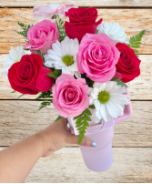 Pink Cup of flowers 