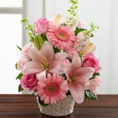 Pink Cute Basket Flower Basket Arrangement