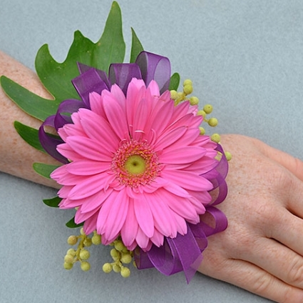 purple prom corsage