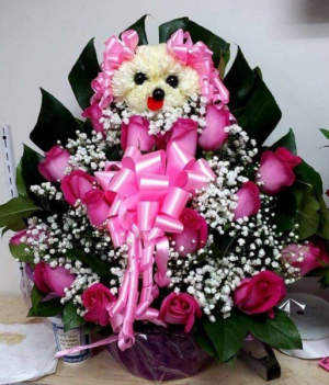 Pink Dog! Floral Design