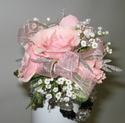 Wrist Corsage-Pink Elegance Corsages and Boutonniers are found unde