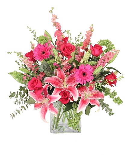 Pink Explosion Vase Arrangement Flower Bouquet