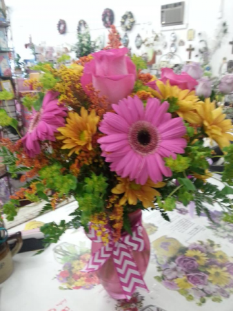 Pink fall mix Vase
