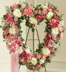  Pink Floral Heart Tribute Sympathy
