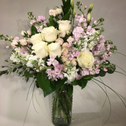 Pink Flurries Modern Vase Arrangement