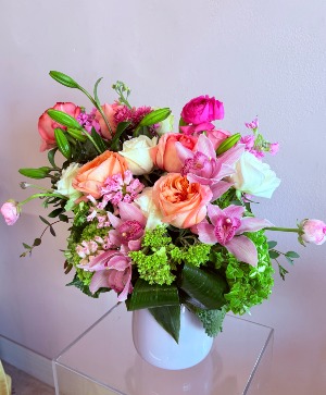 Pink Garden With Orchids Floral Design