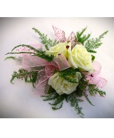 PINK GLITTER AND BLING CORSAGE WRIST CORSAGE