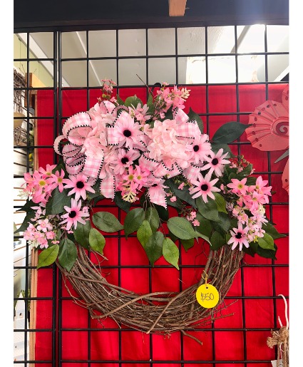 Pink Grapevine Wreath