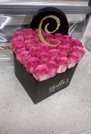 PINK HEART BOX W INITIAL INITIAL MONOGRAM INCLUDED