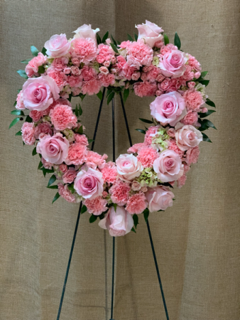 Pink Heart Of Love on Standing Easel