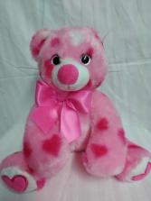 Pink heart plush bear 