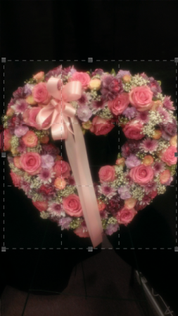 pink heart sympathy wreath