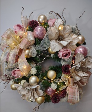 Pink Holiday Custom Wreath