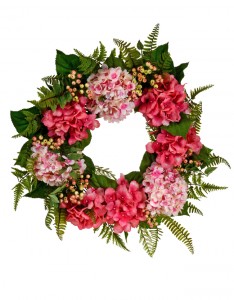Pink Hydrangeas & Berries Wreath