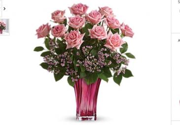 Pink keepsake vase with 12 pink roses  in Fairfield, OH | NOVACK-SCHAFER FLORIST