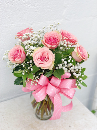 Pink Kiss Roses Floral Arrangement
