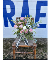 Pink Lady  Retro Vase with Assortment of Flowers 