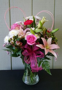 Pink Lily Vase Valentine's Day
